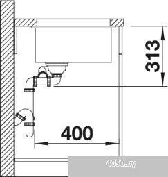 Кухонная мойка Blanco Subline 340/160-U (левая, антрацит)