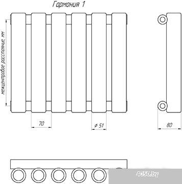 Стальной трубчатый радиатор КЗТО Гармония 1-400-32 (32 секции)
