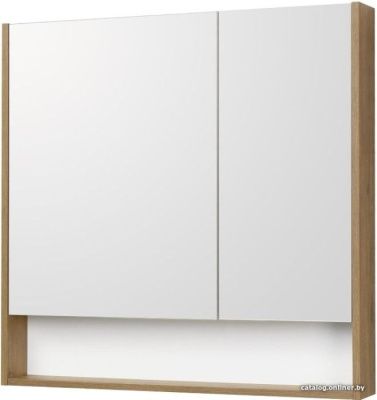 Акватон Шкаф с зеркалом Сканди 90 1A252302SDZ90 (белый/дуб рустикальный)