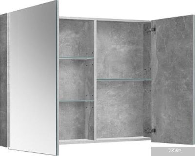 Belux Шкаф с зеркалом Стокгольм ВШ 90 (31, бетон чикаго светло-серый)
