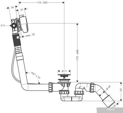 Сифон Hansgrohe Exafill S 58113000