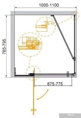 Cezares SLIDER-AH-1-80-100/110-C-NERO