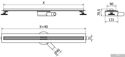 Mexen Flat 360 Slim Chrome 1041140