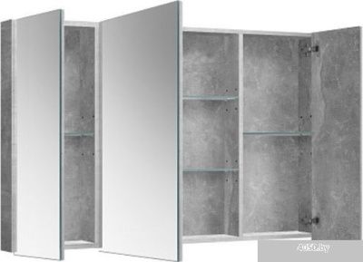 Belux Шкаф с зеркалом Стокгольм ВШ 100 (31, бетон чикаго светло-серый)
