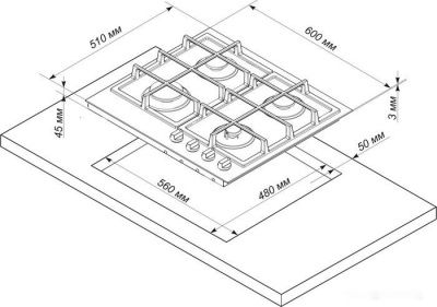 Варочная панель De luxe GG4 750229F-062