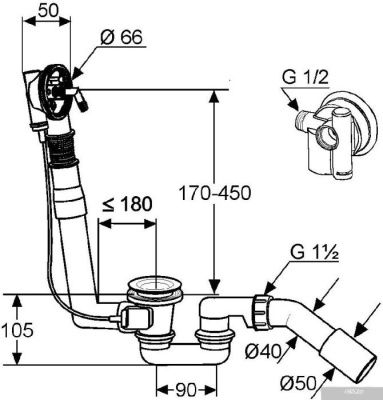 Сифон Kludi Rotexa Multi 2131500-00