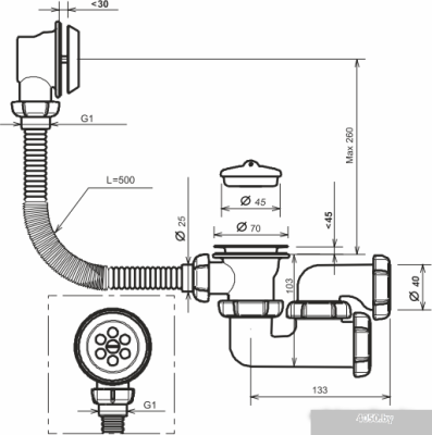 Сифон Aquant V255-25