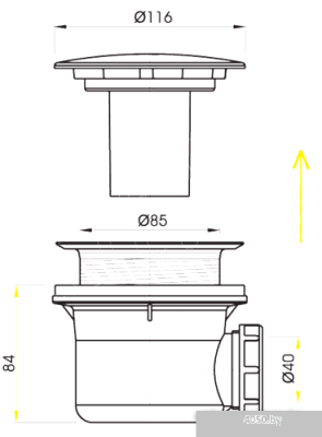 Сифон Alcaplast А49 D90