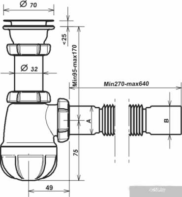 Сифон Aquant S0115-35