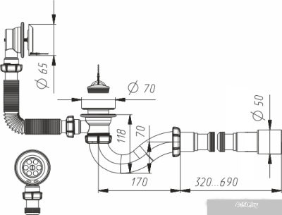 Сифон Aquant V150