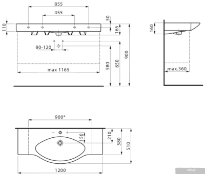 Умывальник Laufen Palace 120x51 [8117040001041]