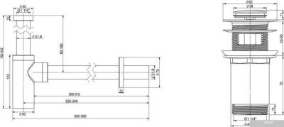 Wellsee Drainage System 182106001 (сифон, донный клапан, золото)