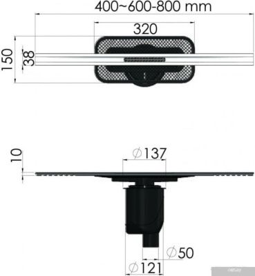 Berges Wasserhaus Simpel 400 090010 (матовый хром)