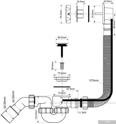 Сифон McAlpine MRB2SC-PB