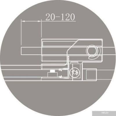 Cezares SLIDER-AH-1-90-90/100-GRIGIO-Cr