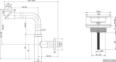 Wellsee Drainage System 182124005 (сифон, выпуск, хром)