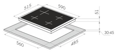 Варочная панель MAUNFELD EEHE.64.4W