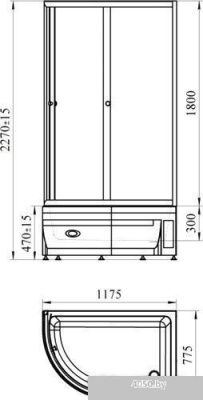 Radomir 120x80 R 1-03-1-2-0-0080 (прозрачное стекло)